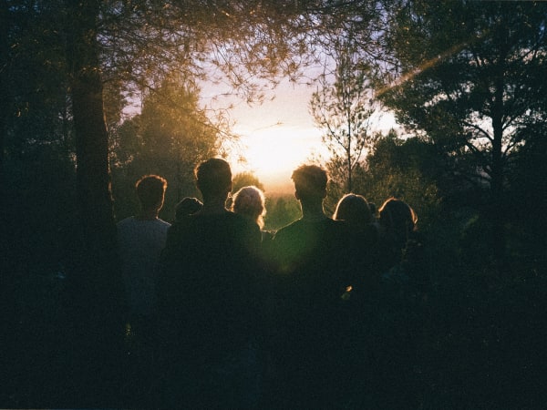 Young adults at sunset